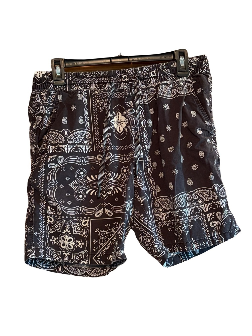 Cactus Man(Ricky Singh) men’s Black Bandana Print Swim Trunks size Med